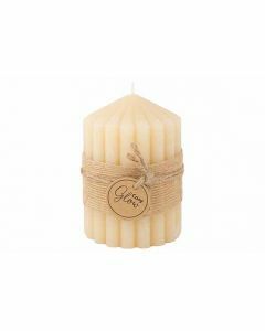 Kaars ribble beige ø 7cm H 10cm