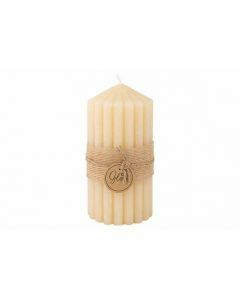 Kaars ribble beige ø 7cm H 14cm