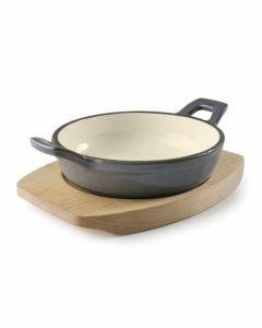 Ovenschotel Magma grijs ø 18cm op serveerplank