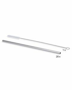 Rietjes rvs recht 21,4cm per set van 20