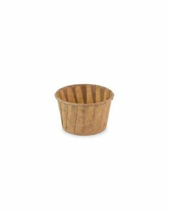 Bakje papier rond bruin ø 6,6cm Sier Disposables per set van 200