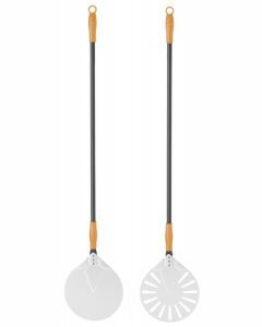 Pizzaschep rond geperforeerd rvs 23cm