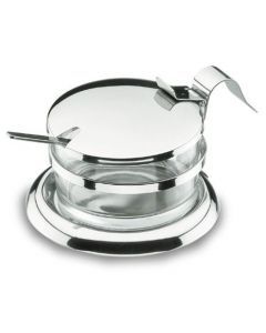 Kaas/parmesan potje met schepje rvs 18/10