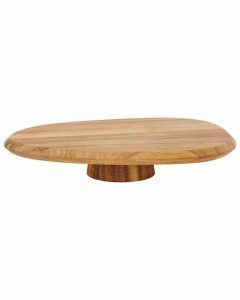 Houten presentatiebord ovaal op voet 27 x 22cm