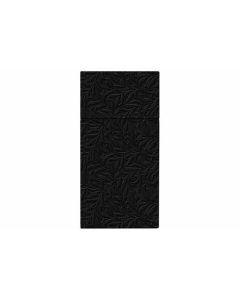 Floral pocket serviet zwart per set van 16