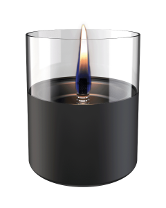 Tenderflame Lilly 10 kaars uit glas / zwart ø 10cm